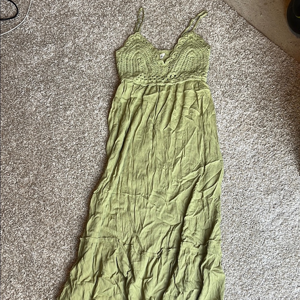 Blush Green Spaghetti Strap Sundress Maxi